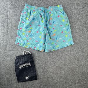 Vilebrequin Shorts Mens Large Blue Sea Life Swim Trunks Lined Limited Edition